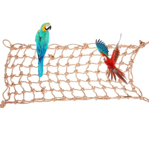 QBLEEV Großes Vogel-Hanfseil-Kletternetz, 45 x 88,9 cm, robustes Spielzeug für Papageien, stimuliert die Lebensraumanreicherung, fördert Beweglichkeit, Geschicklichkeit und Balance QBLEEV Großes Vogel-Hanfseil-Kletternetz, 45 x 88,9 cm, robustes Spielzeug für Papageien, stimuliert die Lebensraumanreicherung, fördert Beweglichkeit, Geschicklichkeit und Balance von QBLEEV