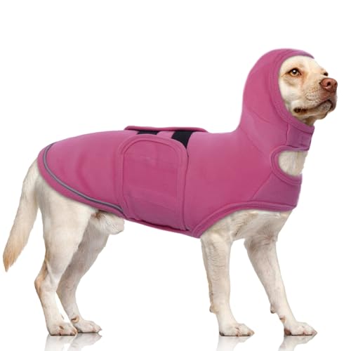 QBLEEV Hunde-Angstweste, Donnerjacke, beruhigendes Shirt mit Hundeohrabdeckung, beruhigender Kapuzenpullover mit Ohrwickeln, Angstlinderung, Lärmschutz für Feuerwerk, Gewitter, Reisen QBLEEV Hunde-Angstweste, Donnerjacke, beruhigendes Shirt mit Hundeohrabdeckung, beruhigender Kapuzenpullover mit Ohrwickeln, Angstlinderung, Lärmschutz für Feuerwerk, Gewitter, Reisen von QBLEEV