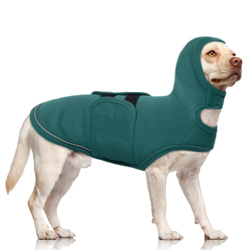 QBLEEV Hunde-Angstweste, Donnerjacke, beruhigendes Shirt mit Hundeohrabdeckung, beruhigender Kapuzenpullover mit Ohrwickeln, Angstlinderung, Lärmschutz für Feuerwerk, Gewitter, Reisen QBLEEV Hunde-Angstweste, Donnerjacke, beruhigendes Shirt mit Hundeohrabdeckung, beruhigender Kapuzenpullover mit Ohrwickeln, Angstlinderung, Lärmschutz für Feuerwerk, Gewitter, Reisen von QBLEEV
