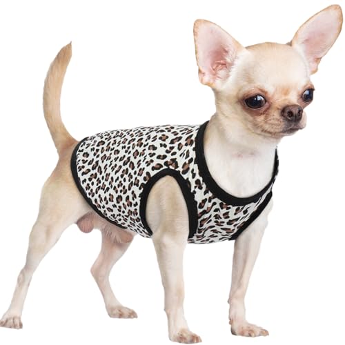 QBLEEV Hunde-Shirts, weiche Hundekleidung für extra kleine Hunde, Baumwolle, ärmellos, Hunde-T-Shirt, Weste, Welpen-Sweatshirt, niedliches Haustier-Hundebekleidung, Sommer-Hunde-Outfit, Hunde-Pyjama von QBLEEV