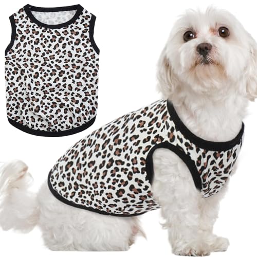 QBLEEV Hunde-Shirts, weiche mittelgroße Hundekleidung, Baumwolle, ärmellos, T-Shirt für Hunde und Katzen, Welpen-Sweatshirt, Sommerbekleidung, Hunde-Tanktop, niedlicher Hunde-Pyjama für extra kleine von QBLEEV