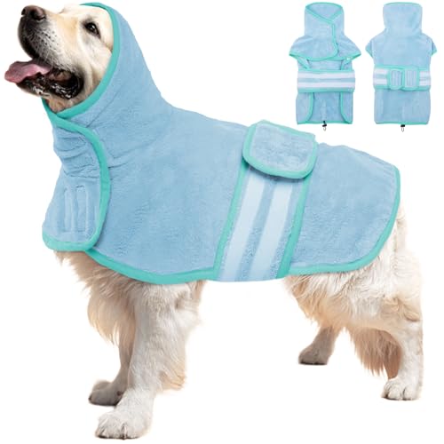 QBLEEV Hundebademantel, schnell trocknend, super saugfähig, Hundebademäntel, Hundehandtücher zum Trocknen, verstellbares Halsband und Bauchgurt, Hunde-Trockenmantel, Hunde-Badezubehör für kleine, QBLEEV Hundebademantel, schnell trocknend, super saugfähig, Hundebademäntel, Hundehandtücher zum Trocknen, verstellbares Halsband und Bauchgurt, Hunde-Trockenmantel, Hunde-Badezubehör für kleine, von QBLEEV
