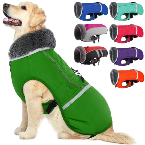 QBLEEV Hundewintermantel, warm, reflektierende Hundejacke, Rollkragen, wasserdicht, für kaltes Wetter, Dickes Fleecefutter Hund-, Haustierbekleidung, Weste, Schneeanzug für alle Hundegrößen, Größe S QBLEEV Hundewintermantel, warm, reflektierende Hundejacke, Rollkragen, wasserdicht, für kaltes Wetter, Dickes Fleecefutter Hund-, Haustierbekleidung, Weste, Schneeanzug für alle Hundegrößen, Größe S von QBLEEV