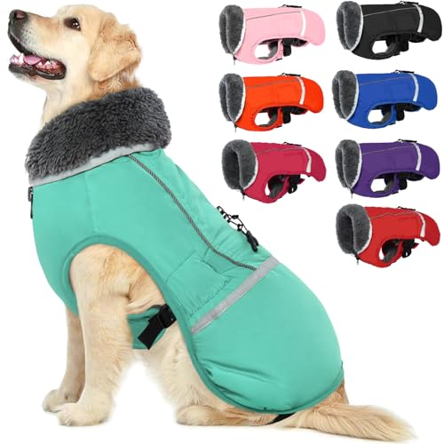 QBLEEV Hundewintermantel, warm, reflektierende Hundejacke, Rollkragen, wasserdicht, für kaltes Wetter, Dickes Fleecefutter Hund-, Haustierbekleidung, Weste, Schneeanzug für alle Hundegrößen, Größe S QBLEEV Hundewintermantel, warm, reflektierende Hundejacke, Rollkragen, wasserdicht, für kaltes Wetter, Dickes Fleecefutter Hund-, Haustierbekleidung, Weste, Schneeanzug für alle Hundegrößen, Größe S von QBLEEV