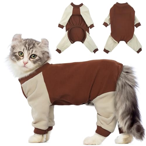 QBLEEV Katzen-Pyjama nur für Katzen, klebriges Haar, Katzenkleidung, verhindert Verlust von Fell, Kätzchen, Einteiler, Hemden, Kostüme, Outfits für den täglichen Gebrauch, Partys, Fotografie, von QBLEEV