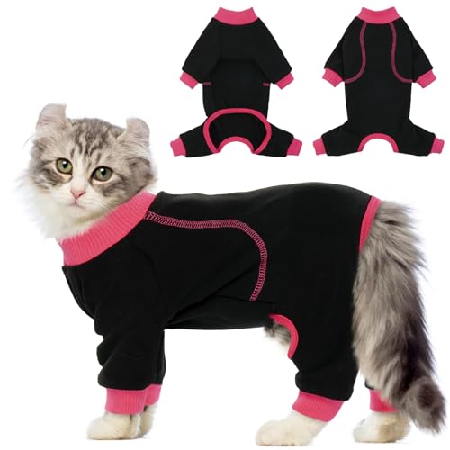 QBLEEV Katzenkleidung mit klebrigem Haar, verhindert Fellausfallen, Shirts nur für Katzen, Kätzchen-Pyjama, Kostüme, Outfits für den täglichen Gebrauch, Partys, Fotografie, von QBLEEV