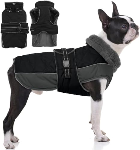 QBLEEV Warme Hundejacke - Reflektierender, verstellbarer Wintermantel mit Rollkragen für kaltes Wetter, wasserdichter Fleece-Schneeanzug für kleine, mittelgroße und große Hunde QBLEEV Warme Hundejacke - Reflektierender, verstellbarer Wintermantel mit Rollkragen für kaltes Wetter, wasserdichter Fleece-Schneeanzug für kleine, mittelgroße und große Hunde von QBLEEV
