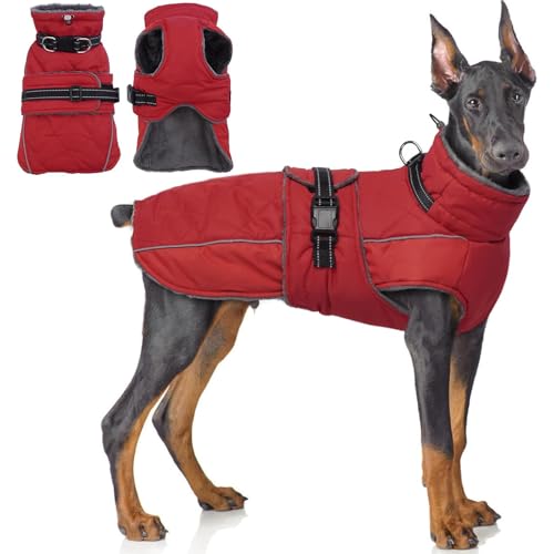 QBLEEV Warmer Hundemantel, reflektierend, verstellbarer Hunde-Wintermantel, Rollkragen, Hundekleidung für kaltes Wetter, wasserdicht, Fleece, Hunde-Schneeanzug, Hundeweste, Hundepullover für kleine, QBLEEV Warmer Hundemantel, reflektierend, verstellbarer Hunde-Wintermantel, Rollkragen, Hundekleidung für kaltes Wetter, wasserdicht, Fleece, Hunde-Schneeanzug, Hundeweste, Hundepullover für kleine, von QBLEEV