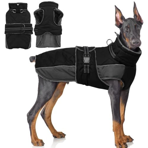 QBLEEV Warmer Hundemantel, reflektierend, verstellbarer Hunde-Wintermantel, Rollkragen, Hundekleidung für kaltes Wetter, wasserdicht, Fleece, Hunde-Schneeanzug, Hundeweste, Hundepullover für kleine, QBLEEV Warmer Hundemantel, reflektierend, verstellbarer Hunde-Wintermantel, Rollkragen, Hundekleidung für kaltes Wetter, wasserdicht, Fleece, Hunde-Schneeanzug, Hundeweste, Hundepullover für kleine, von QBLEEV