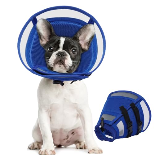 QBLEEV Weiches Hundehalsband, bequeme Hundekegel-Alternative, atmungsaktive Hundekegel für Hunde nach Operationen, verstellbare Haustier-Hundekegel für Meidum-Hunde, Katzen, leicht, von QBLEEV