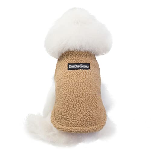 QCBH Haustierkleidung, Hundekleidung, Herbst- und Winter-Teddy-Hund, Bichon Corgi, einfache und modische Lammsamt-Baumwollweste von QCBH