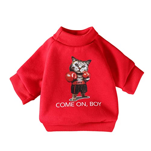 QCBH Kleine Hundekleidung, Teddy Hund Cartoon Pullover, Herbst und Winter warme Hundekleidung, Kätzchen Kleidung von QCBH