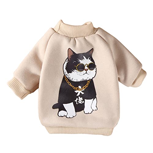 QCBH Kleine Hundekleidung, Teddy Hund Cartoon Pullover, Herbst und Winter warme Hundekleidung, Kätzchen Kleidung von QCBH