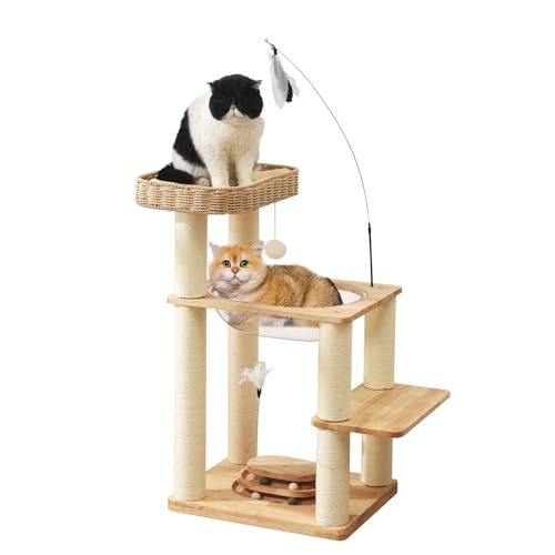 Moderner Indoor-Katzenbaumturm, ausgestattet mit bequemen handgefertigten Wohnungen und Dachmatten, einzigartigen Kapselspielzeugen, geeignet für drinnen und mehrere Katzen zum Spielen Moderner Indoor-Katzenbaumturm, ausgestattet mit bequemen handgefertigten Wohnungen und Dachmatten, einzigartigen Kapselspielzeugen, geeignet für drinnen und mehrere Katzen zum Spielen von QDAWHHDC
