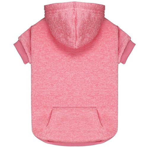 Hundepullover und Kapuzenpullover, weiches Fleece, Sweatshirt mit Tasche, kleine Hunde und Welpen, Rosa und XS von QDYU