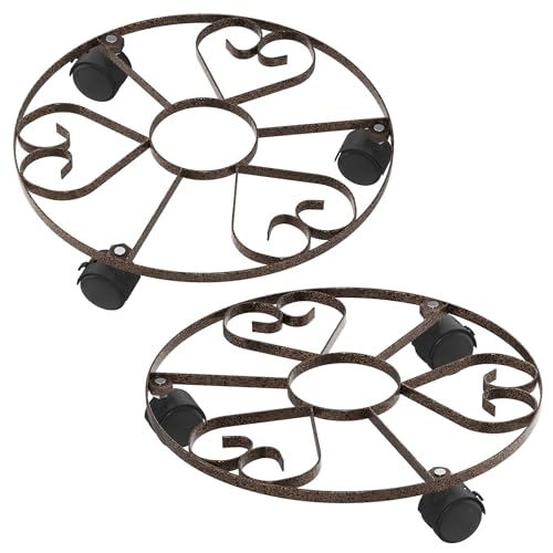 QEENTOE 2 Stück Pflanzenroller Rund Metall Blumenroller mit Rädern Pflanzen Untersetzer für Außenbereich & Innenbereich Pflanze Caddy Pflanze Roller Basis Metall-Pflanzenständer - Tragkraft 50 KG QEENTOE 2 Stück Pflanzenroller Rund Metall Blumenroller mit Rädern Pflanzen Untersetzer für Außenbereich & Innenbereich Pflanze Caddy Pflanze Roller Basis Metall-Pflanzenständer - Tragkraft 50 KG von QEENTOE