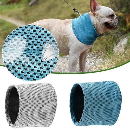 Kühlendes Hundehalstuch für mittelgroße und große Hunde, Sommer-Eishalsband, wiederverwendbar, physikalisches Bandana mit kühlendem Sofort-Loch, PR-Leine von QEOTOH