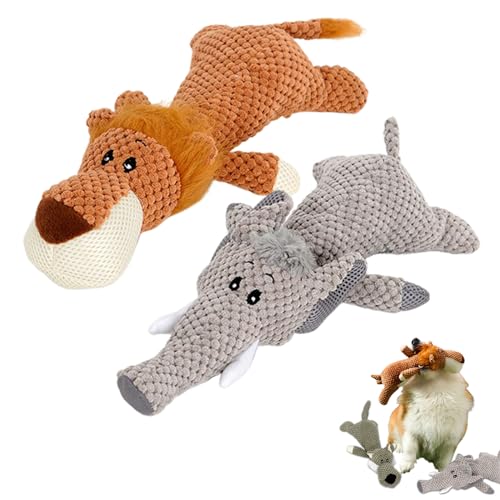 Robust Animal - Designed for Heavy Chewers, Robust Plush Animal Chew Toy for Dog, Unbreakable Interactive Pet Toy for Boredom, Indestructible Toy for Aggressive Small and Medium Dogs (Set C(2pcs)) von QEOTOH