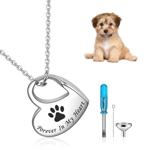 QESSUVNC Herz Halskette für Haustierasche, Andenken Urne für Hundeasche, Erinnerungsschmuck QESSUVNC Herz Halskette für Haustierasche, Andenken Urne für Hundeasche, Erinnerungsschmuck von QESSUVNC