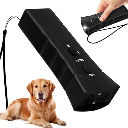 QEWEUUIE 2025 Upgrade Anti-Bell-Gerät für Hunde, 3 Modi, Anti-Bell-Gerät, LED-Licht, 10 m, wiederaufladbares Handgerät, für drinnen und draußen, Hunde-Bell-Abschreckung von QEWEUUIE