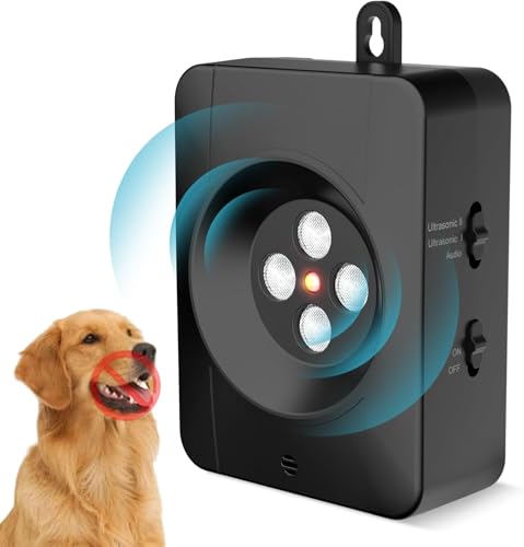 QEWEUUIE Anti-Bell-Gerät für Hunde, 3 Modi, Ultraschall-Hunde-Bellgerät, 10 m, wiederaufladbar, für Hunde drinnen und draußen, stoppt Bellen für Nachbarn, kleine, mittelgroße und große Hunde von QEWEUUIE