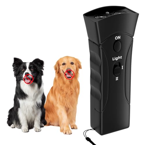 QEWEUUIE Anti-Bell-Gerät für Hunde, Ultraschall-Abschreckung für Hunde, 3-in-1-Bell-Kontrollwerkzeug, Mini-Wasserdichter Ultraschall-Bellstopper für kleine, mittelgroße und große Hunde. QEWEUUIE Anti-Bell-Gerät für Hunde, Ultraschall-Abschreckung für Hunde, 3-in-1-Bell-Kontrollwerkzeug, Mini-Wasserdichter Ultraschall-Bellstopper für kleine, mittelgroße und große Hunde. von QEWEUUIE