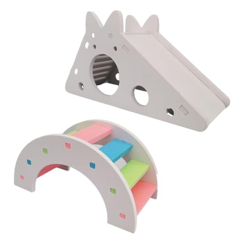 QFEHTHSK 1 Stück Rutschenhaus Und 1 Stück Bunte Bogenbrücke, Hamsterspielzeug, Kreatives Spielzeug, Heimtierbedarf, Hamsterzubehör, Hamster-Aktivitätsspielzeug QFEHTHSK 1 Stück Rutschenhaus Und 1 Stück Bunte Bogenbrücke, Hamsterspielzeug, Kreatives Spielzeug, Heimtierbedarf, Hamsterzubehör, Hamster-Aktivitätsspielzeug von QFEHTHSK