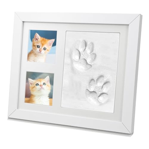 QGGTQG Pfotenabdruck Set Hund, Pfotenabdruck Set Katze, mit Gedenkbedeutung, Hänge- und Tischdekoration, Baby Handabdruck und Fußabdruck Set Geeignet für Haustiere, Neugeborene und Geschenken von QGGTQG