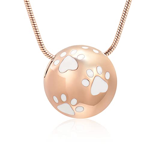 QGJNSGC Haustier-Urnen-Halskette für Asche für Hunde, Haustier-Kremation Schmuck für Haustier-Asche, Pfotenabdruck, Tier-Andenken, Gedenk Asche-Anhänger-Halskette QGJNSGC Haustier-Urnen-Halskette für Asche für Hunde, Haustier-Kremation Schmuck für Haustier-Asche, Pfotenabdruck, Tier-Andenken, Gedenk Asche-Anhänger-Halskette von QGJNSGC
