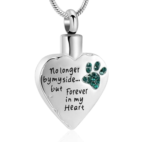 QGJNSGC Herz Pfote Urne Halsketten für Asche Haustier Einäscherung Schmuck Pfotenabdruck Gedenkstätte Andenken Anhänger Halskette für Frauen Männer Haustier Hund Katze Urne Asche Halter QGJNSGC Herz Pfote Urne Halsketten für Asche Haustier Einäscherung Schmuck Pfotenabdruck Gedenkstätte Andenken Anhänger Halskette für Frauen Männer Haustier Hund Katze Urne Asche Halter von QGJNSGC