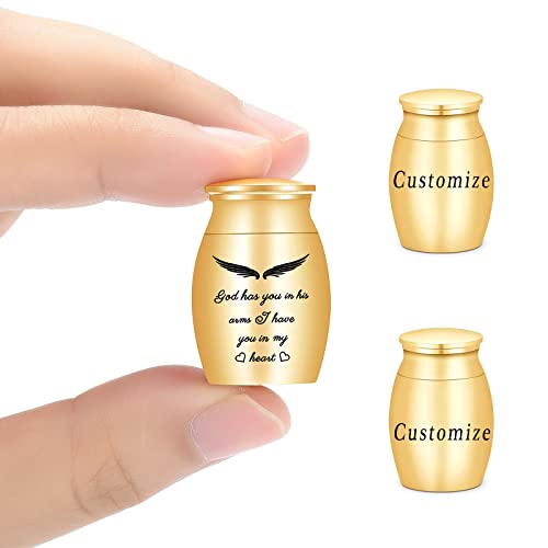 QGJNSGC Kleine Andenken Urnen für menschliche Mini Kremation Urne für Haustier Asche Kleine Beerdigung Urnen für Asche Edelstahl Kremation Beerdigung Urne (Anpassen) von QGJNSGC