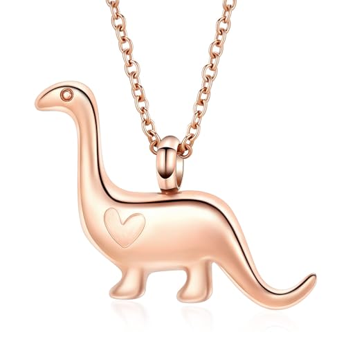 QGJNSGC Kremation Schmuck für Asche für Frauen Männer Tiere Dinosaurier/Kuh/Elefant/Frosch Urne Halskette Andenken Anhänger für Haustier Gedenkstätte Geschenk von QGJNSGC