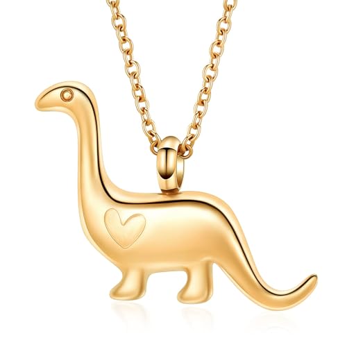 QGJNSGC Kremation Schmuck für Asche für Frauen Männer Tiere Dinosaurier/Kuh/Elefant/Frosch Urne Halskette Andenken Anhänger für Haustier Gedenkstätte Geschenk von QGJNSGC