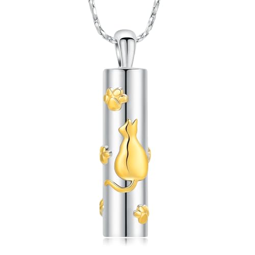 QGJNSGC Urnen-Halskette für Asche, Katze/Hund, Einäscherungsschmuck, Andenken, Haustier-Anhänger, Schmuck, Geschenk für Damen und Herren QGJNSGC Urnen-Halskette für Asche, Katze/Hund, Einäscherungsschmuck, Andenken, Haustier-Anhänger, Schmuck, Geschenk für Damen und Herren von QGJNSGC