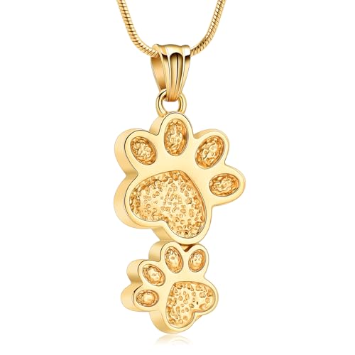 QGJNSGC Urnen-Halskette für Asche Hund Haustier Asche Halskette Pfote Memorial Ash Souvenir Einäscherung Schmuck Geschenk für weibliche Hunde und Katzenliebhaber von QGJNSGC