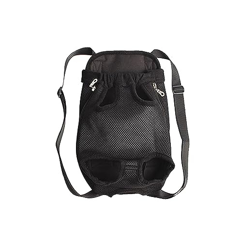 Haustier Rucksack Hund Tragetasche, Verstellbarer Haustier Frontrucksack, Reisetasche Beine Raus, Tragbar heraus Rucksäcke Haustier (L, Black) von QGUQSSL