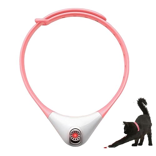 QGUQSSL Katzenspielzeug Laserpointer Halsband, Laserpointer Katze Interaktives, Interaktives Katzenspielzeug Tragbares Automatisches Katzenspielzeug (PINK) von QGUQSSL