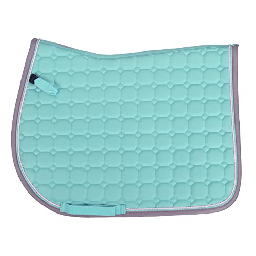 QHP Schabracke Florence extravagante Quadratsteppung 2 Zierkordeln (Pony VS, Ice Green) von QHP