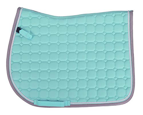 QHP Schabracke Florence extravagante Quadratsteppung 2 Zierkordeln (Shetty VS, Ice Green) von QHP