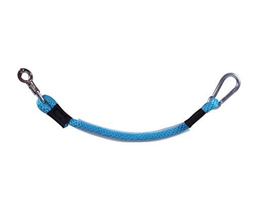 QHP Anhänger-Anbindestrick Traileranbinder Panikhaken + Karabiner 60 cm (inkl. Haken) (Turquoise) von QHP