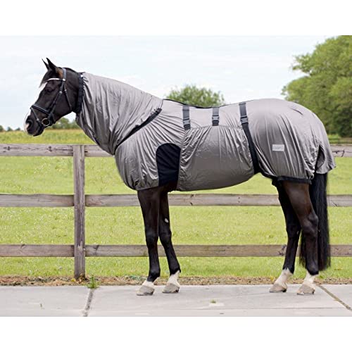 QHP Ekzemdecke Komfort Fester Hals großer Bauchlatz elastische Gehfalten grau (155 cm) von QHP