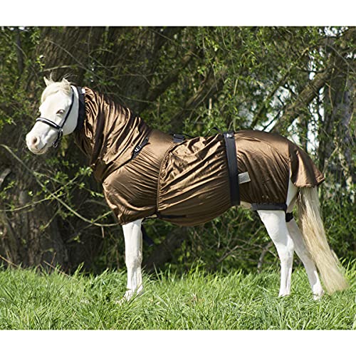 QHP Ekzemdecke mit Hals und abnehmbarem Bauchlatz (85 cm, Braun) von QHP