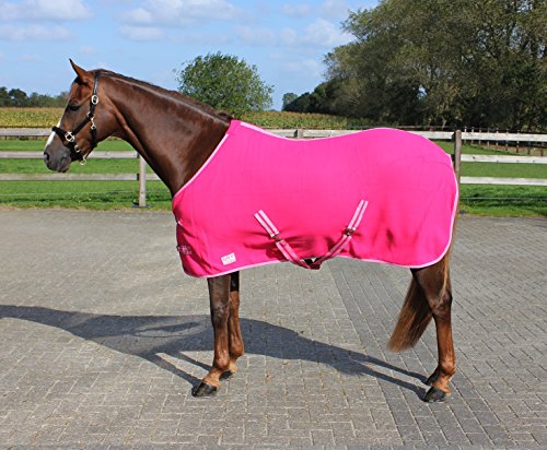 QHP Fleecedecke Color Abschwitzdecke Kreuzgurte Trendige Farben (85 cm, Fuchsia) von QHP