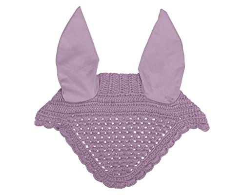 QHP Fliegenhaube Ohrhaube Florence gehäkelt mit Elastan-Ohren (Pony, Lavender) von QHP
