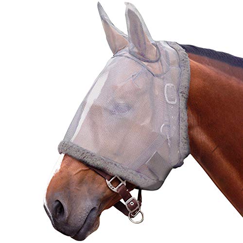 QHP Fliegenschutzmaske mit Ohren Fliegenschutz Kopf grau Diverse Größen (Warmblut) von QHP