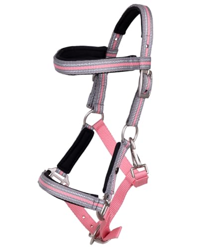 QHP Fohlenhalfter Flore mit Stirnband (Flamingo pink, Pony) von QHP