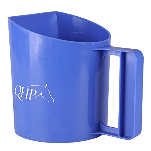 QHP Futterschaufel mit Henkel Fassungsvermögen 1,0 Liter, eine Flache Seite (Kobaltblau) von QHP