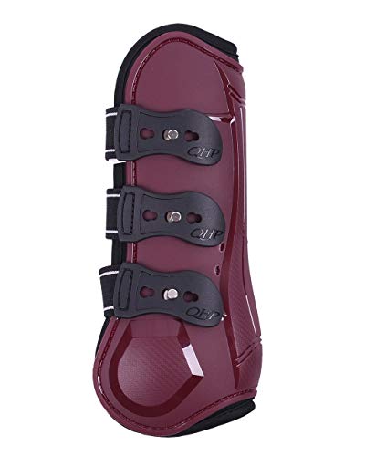 QHP Gamaschen Champion mit elastischen Schnellverschlüssen Airflow-Neoprenfutter (Warmblut, Bordeaux) von QHP