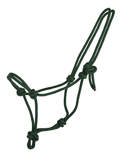 QHP Knotenhalfter Basic Seil 8 mm (Warmblut, Dunkelgrün) von QHP
