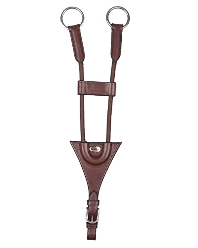 QHP Martingal-Gabel aus Leder mit elastischen Kordeln Gabel für Vorderzeug (Cob Vollblut, Braun) von QHP